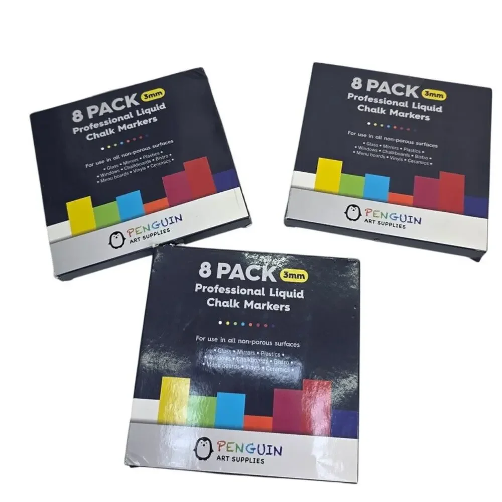 Penguin Art Supplies Professional Liquid Chalk Markers (8ct, 3mm) 3 Pack
